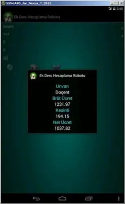 Ek Ders Hesaplama Robotu android App screenshot 0