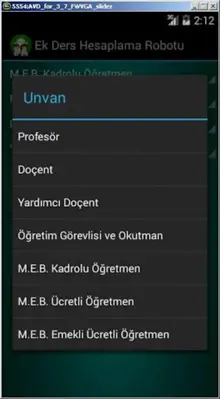 Ek Ders Hesaplama Robotu android App screenshot 6