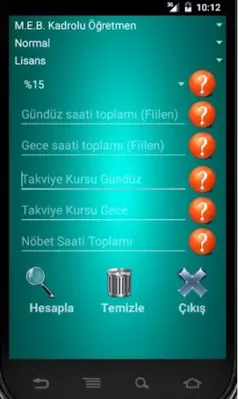 Ek Ders Hesaplama Robotu android App screenshot 8